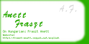 anett fraszt business card